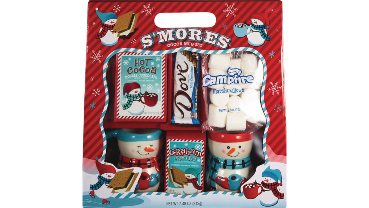 a565080fd55e4fcf622bffb56cc9460156717514b7ee9cb8ab190f8f92fe4d12.jpg Dove Chocolate S'mores 2 Mug Boxed Christmas Gift Set, 8.94oz - Image 1