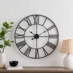 Oversized Brosnan Wall Clock Finish Distressed Gray, Size Medium