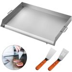 VEVOR 32 in. x 17 in. Stainless Steel Griddle Universal Flat Top Rectangular Plate BBQ Charcoal/Gas Grill for Camping