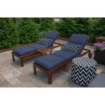 Sunbrella Solid Outdoor Chaise Cushion 74 x 22 in. - Canvas Navy