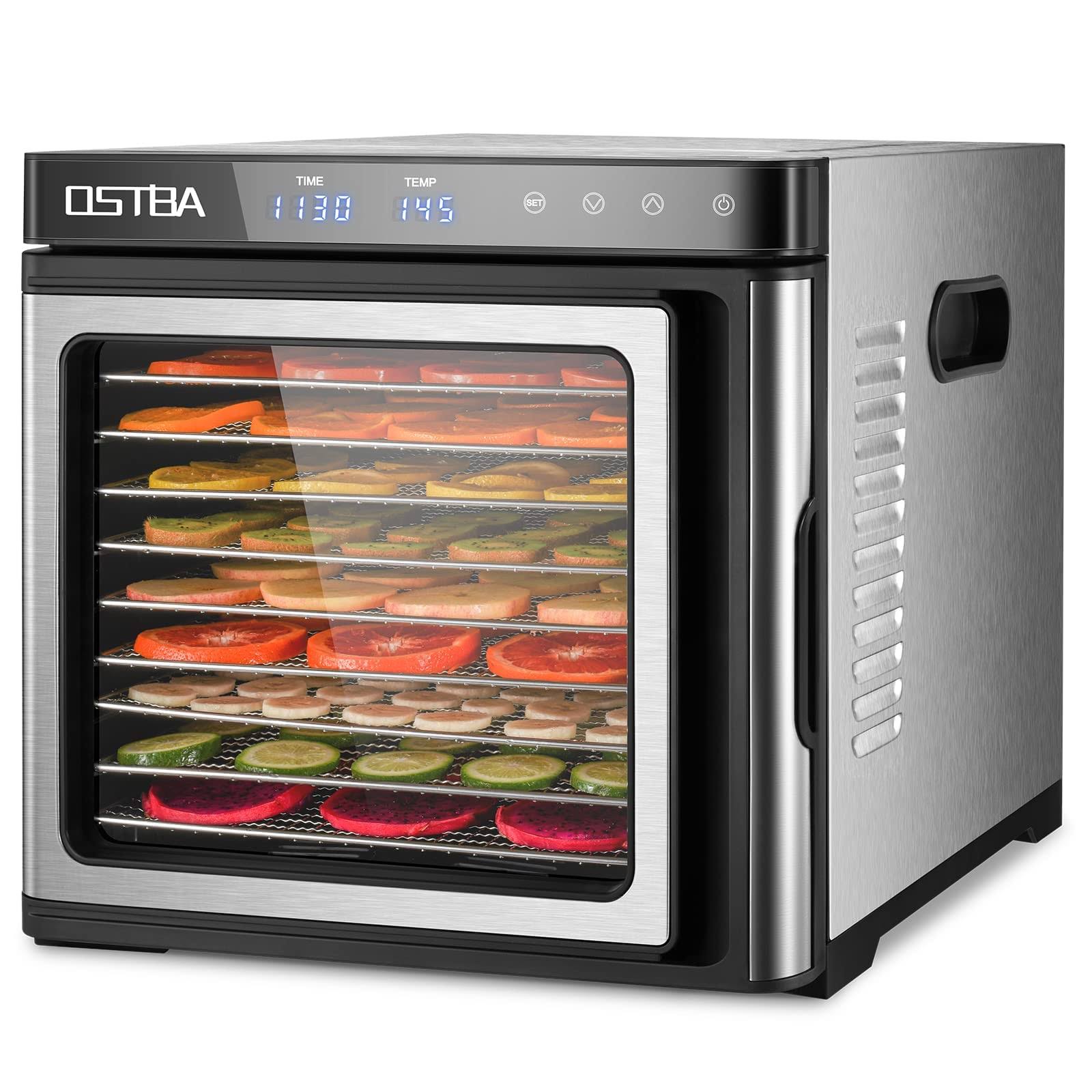 a588e6fd35ef9392ea39cfc4dce60318a11dca7f0402db3dbf24ef0b9349f59f.jpg Ostba Appliance Ostba Food Dehydrator Machine, 9 Stainless Steel Trays Dehydrators for Food and Jerky, Herbs, Veggies, Fruits, Adjustable Temperature - Image 1