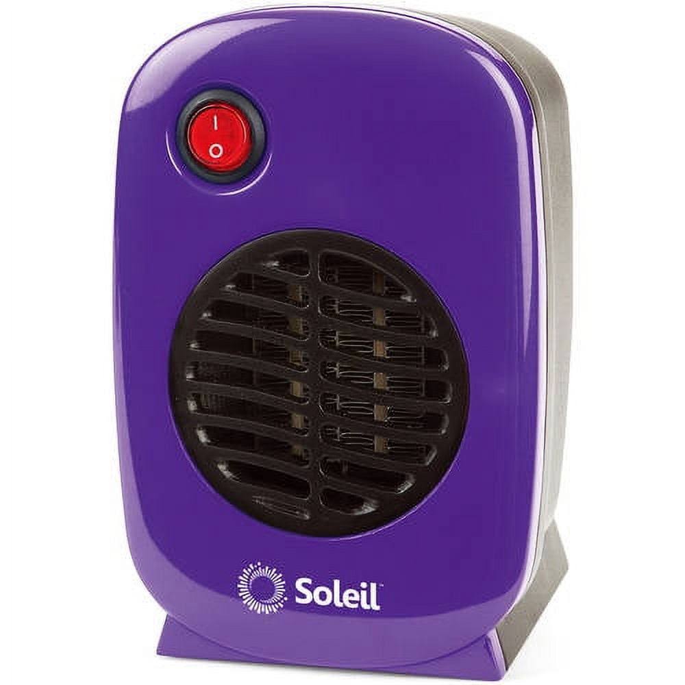 a59eef16938c1730cc371b98b2c075a7fd4c1e5c65f76f78a14d4c8a47562b42.jpg Soleil Personal Portable Electric Ceramic Heater 250 Watts (Purple) - Image 1