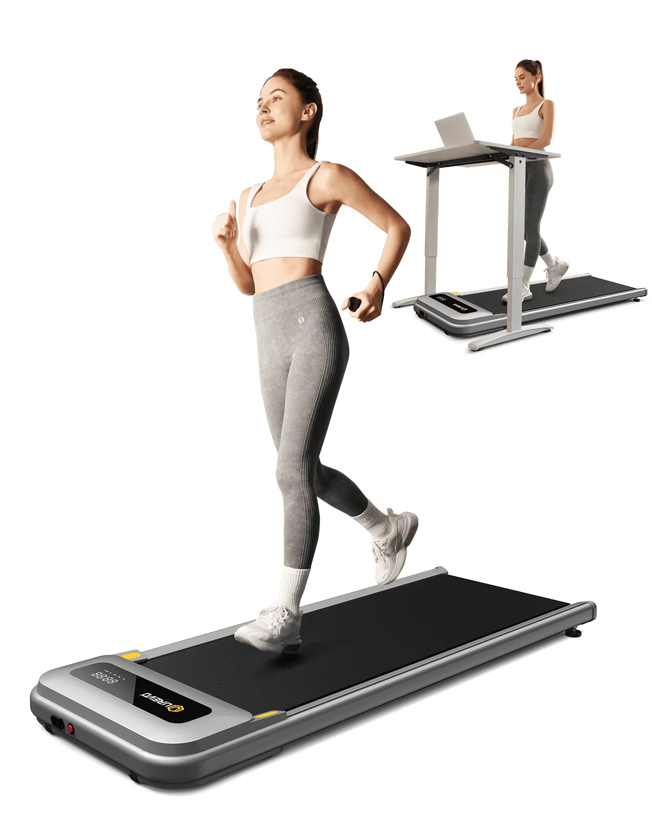 a5b3c50cf867ff76da3ef6621e6b4e9483ed4d3ef4683274bbe174558b7c5b9a.webp UREVO Walking Pad Under Desks Treadmill, 2.25HP 265 lb Capacity for Office Home with Remote Control - Image 1
