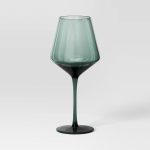 19.6oz Stemmed Wine Glass Green - Threshold