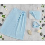 Lavender and Sage Towel Wrap Spa Set - Blue
