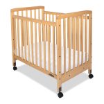Child Craft Bristol Compact Portable Crib with 3″ Mattress. Durable Wood Frame. Quiet Casters. Natural