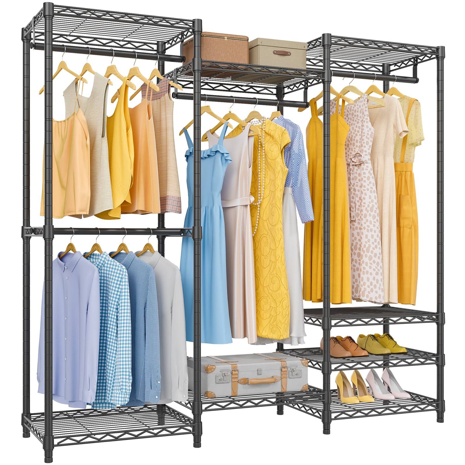 a5eee85f57fa700c6bf49e711b56e19bc69609543c85694784e0138580135729.jpg VIPEK V5 Portable Closet Wardrobe Heavy Duty Clothes Rack, Freestanding Closet Metal Clothing Rack, Medium Size , Black - Image 1