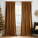 Lazzzy Velvet Blackout Curtains Thermal Insulated Curtains Room Darkening Super Soft Luxury Curtains for Bedroom Rod Pocket Window Drapes for Living