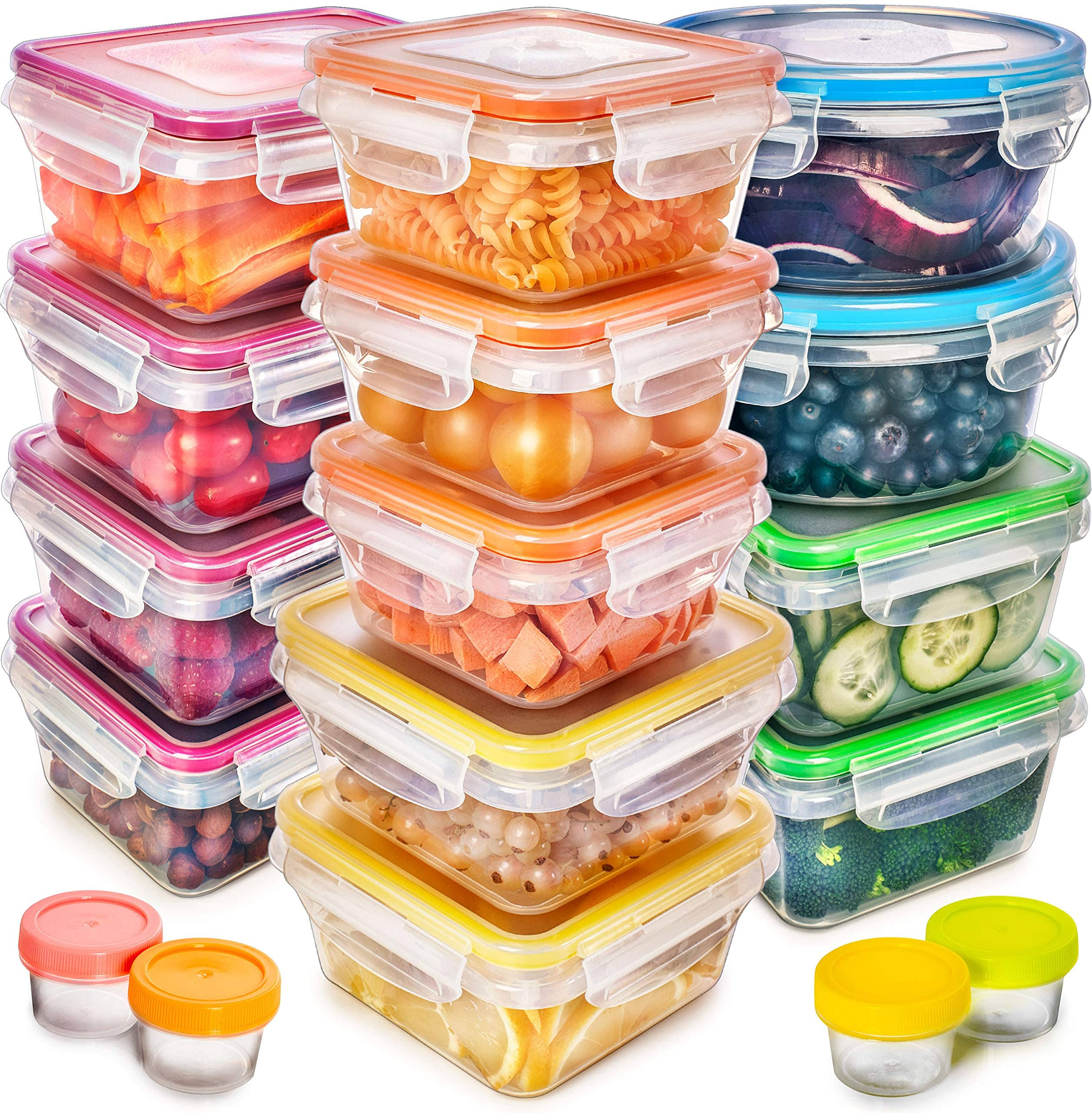 a60469860a4014654813afb0b5922ec4e4480987c0414d9b4c6d27e08c344c16.jpg Fullstar Food Storage Containers with Lids (17 Pack) - Plastic - Image 1