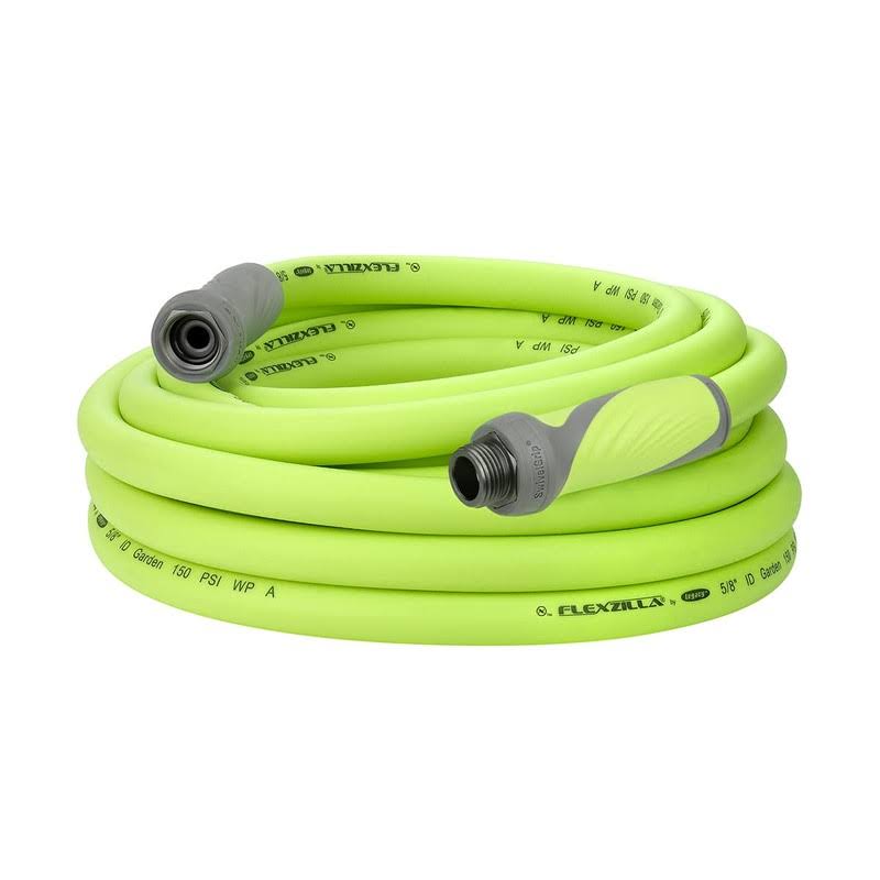 a6191050d74df80f07221d4b3def8aba29c66ba813f6b5c383c0392133703fdb.jpg Flexzilla Garden Hose with SwivelGrip, 5/8 in. x 25 ft., Heavy Duty, Lightweight, Drinking Water Safe, ZillaGreen - HFZG525YWS-E - Image 1
