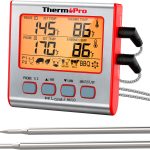 ThermoPro Digital Meat Thermometer with Dual Probes and Timer Mode Grill Smoker Thermometer