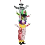 AECOJOY Halloween Animated Clown with Red Light Up Eyes, Sound Activated Scary Halloween Decorations