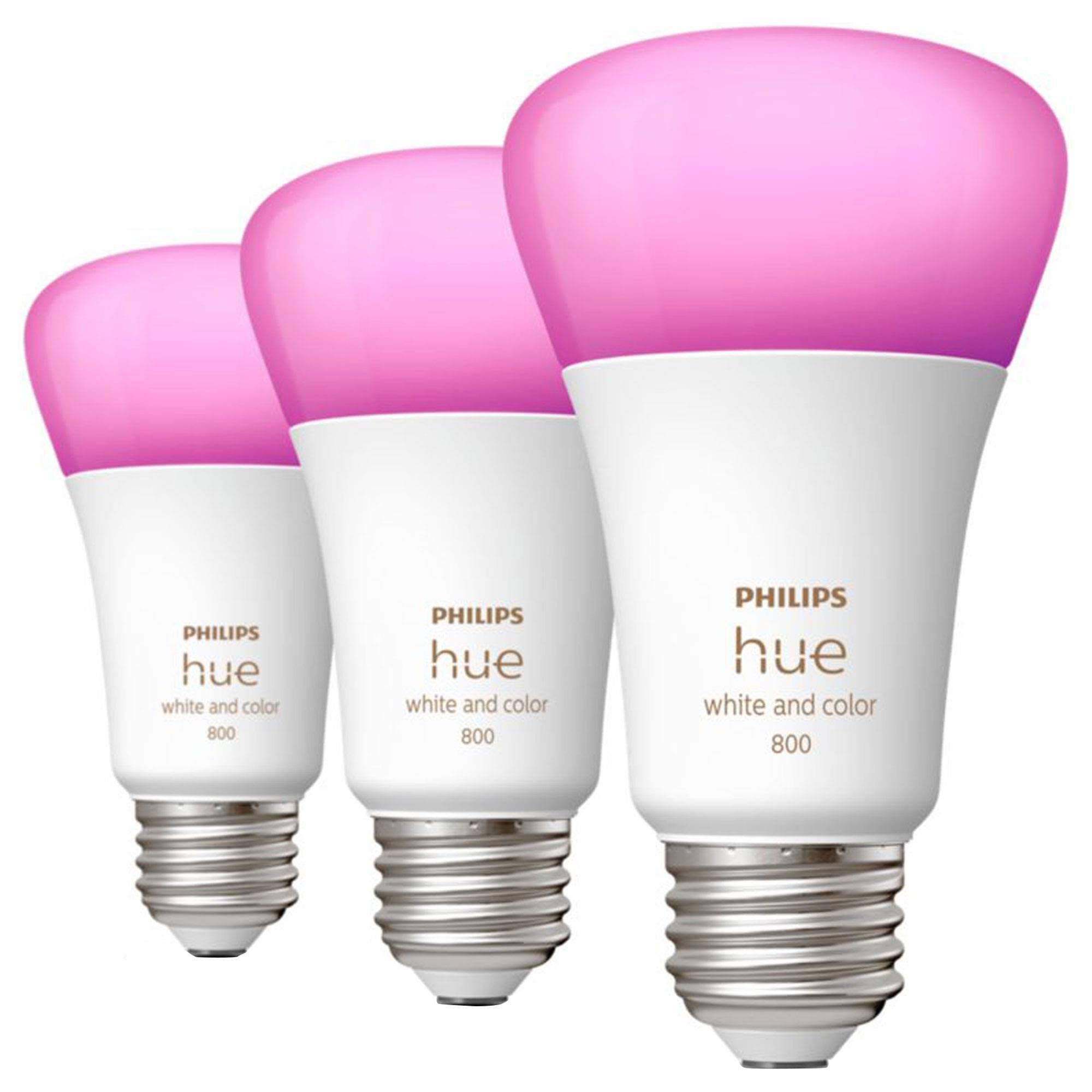 a6b04ae6a680ab7a480f8dcc112d6746f019246a80b6d603634f22c6a42c955c.jpg Philips 562785 Hue White & Color Ambiance A19 Bluetooth LED Smart Bulbs 3-Pack - Image 1