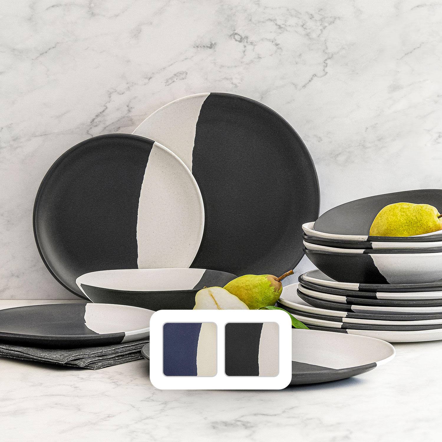 a6ed173368f1e2180a1a10666a25d6b693054a0f5d399e5d7bf822de99efe48c.jpg Member's Mark 18-Piece Bamboo Melamine Dinnerware Set (Pewter) - Image 1