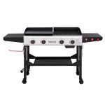 Royal Gourmet Gas 4-Burner Portable Flat Top Grill and Griddle Combo with Folding Legs, 48,000 BTU, for Outdoor Cooking, GD403