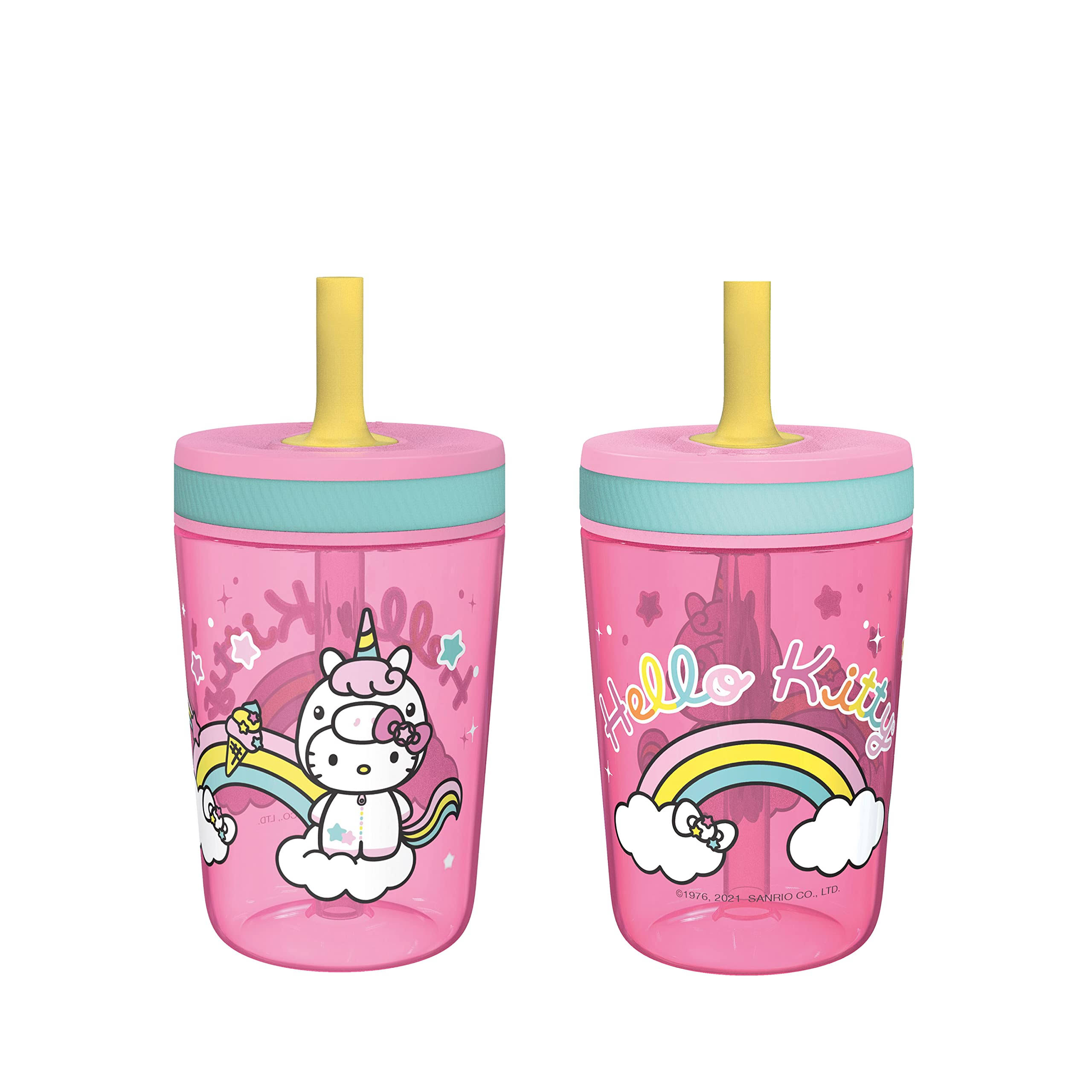 a700e24d6ca5e9524c92c40bdefb53effe0f960b956fdc73a72628e6b391804d.jpg Zak Designs 15oz Hello Kitty Kelso Tumbler Set, BPA-Free Leak-Proof Screw-On Lid with Straw Made of Durable Plastic and Silicone, Perfect Bundle for - Image 1