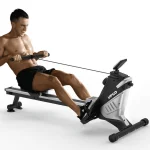 Upgo Rower Magnetic Rowing Machine Indoor Foldable Rower with 8 Level Adjustable Quiet Magnetic Resistance, Ergonomic Seat & LCD Monitor Cardio Exercise Training Max Weight 300 lb