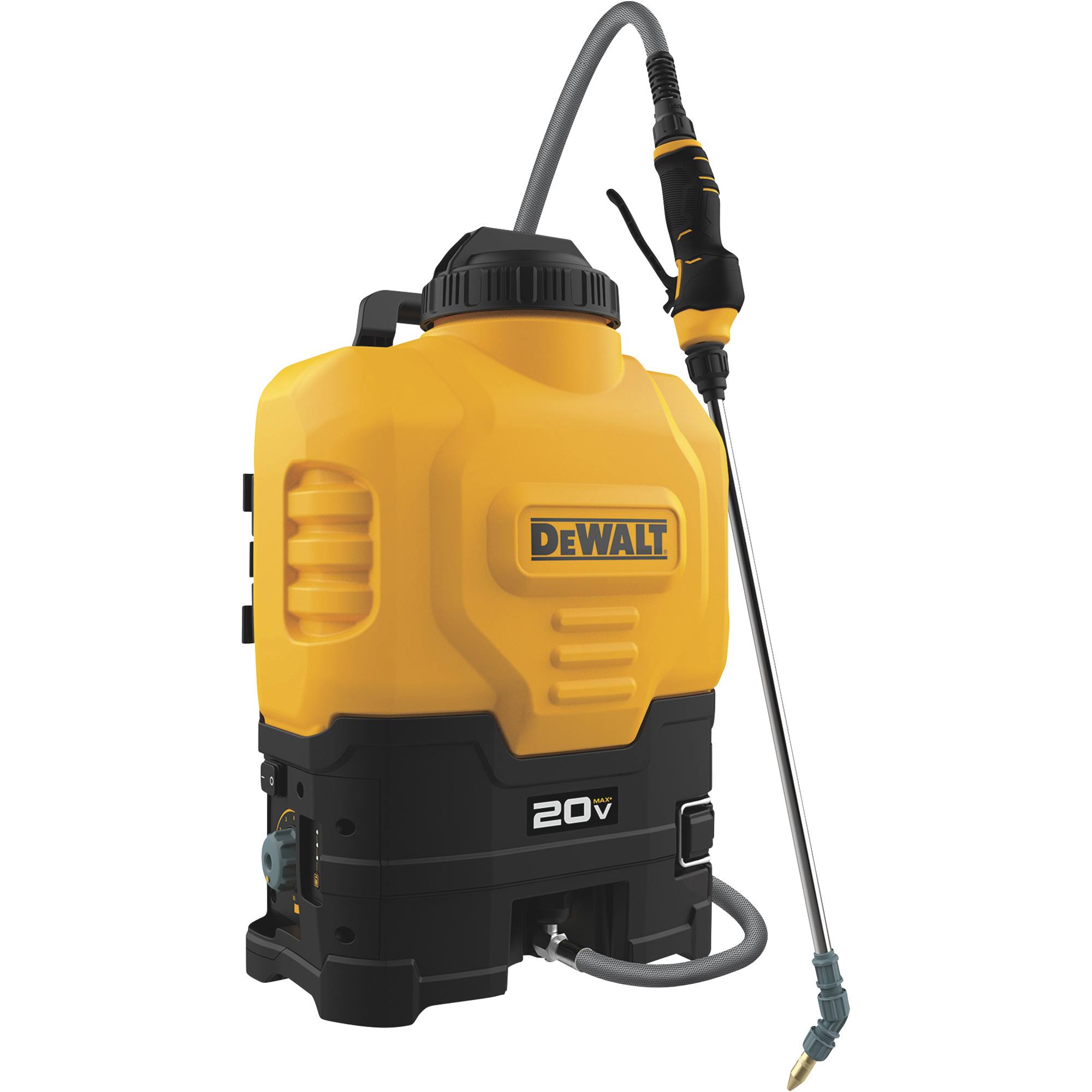 a72269b69abe5ce5ffcd8e43f0200a52c3607d0c9dd7be306c836de59f30efdf.jpg DeWalt 20V Backpack Sprayer Kit 4 Gallon - Image 1
