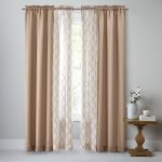 Mainstays Luna Curtain Panel, 4 Piece Set, Size: 27.5 inch X 84 inch, Beige