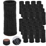Morvat Black Chair Leg Socks, Scratch & Noise Hardwood Floor Protectors with Non-Slip Grips, Knitted Furniture Cover Pads for Bar & Stool Legs, Fits