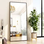 BEAUTYPEAK Full Length Mirror 71"x26" Rectangle Wall Mirror Floor Mirrors for Leaning, Black