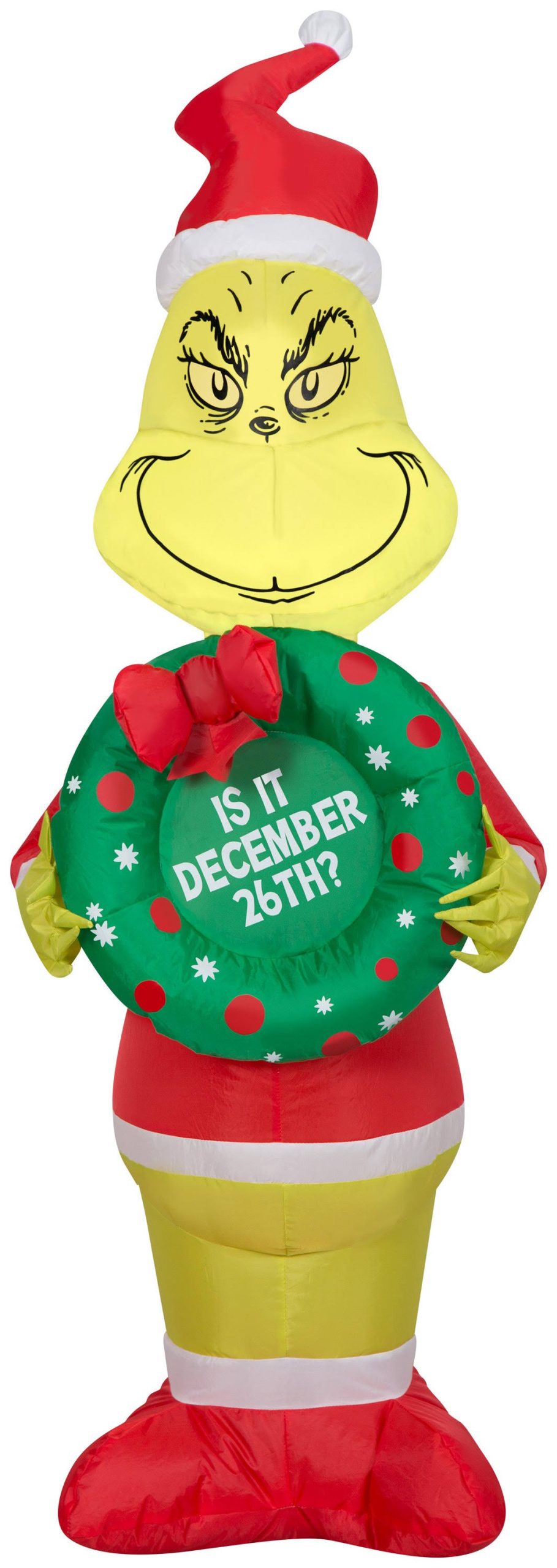 a77e9188fb226cf55c2c5c8ec7652348e6991d613bb6c0f99f560521624ffcaf.jpg Airblown Grinch with Wreath Inflatable - Image 1