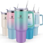 Soufull 40 oz Tumbler with Handle and Straw Lid 100% Leak-Proof Travel Coffee Mug Stainless Steel Insulated Cup for Hot Cold Beverages Keeps Cold for