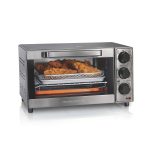 Hamilton Beach Sure Crisp 1120 W 4-Slice Stainless Steel Toaster Oven with Air Fry Silver 31403