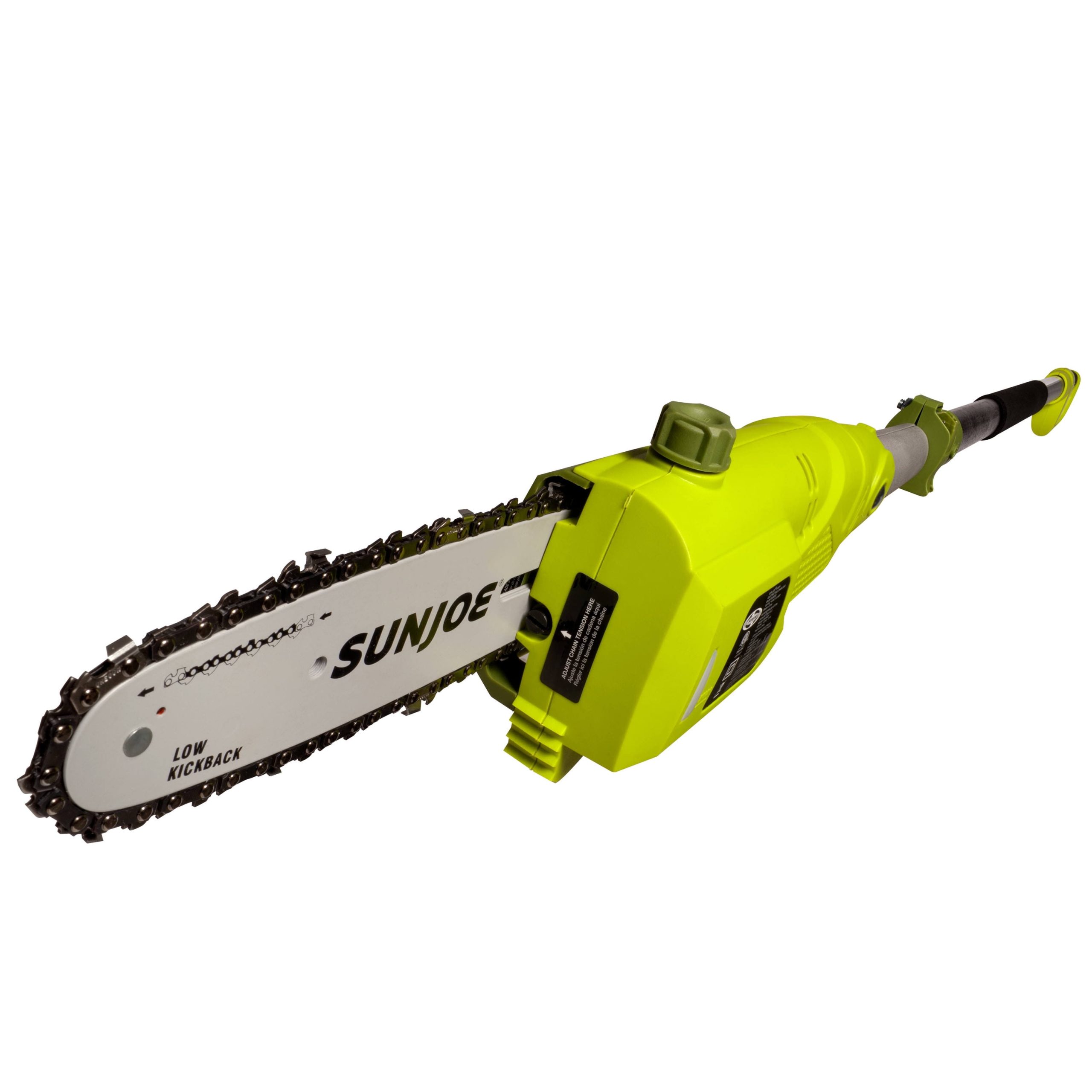 a7ad0331e91ee76cb77e0a516461a3a73fd16be03f87c3c707ddf742879bf246.jpg Sun Joe Electric Multi-Angle Telescopic Pole Chainsaw - Green - Image 1