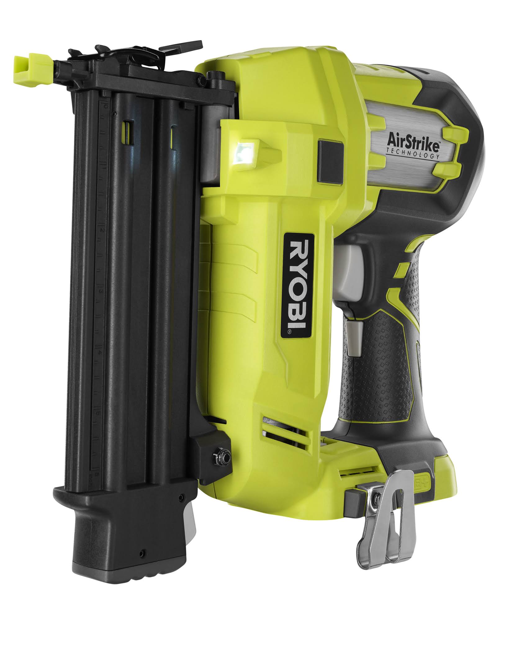 a7ae5949cee17c3ee869187f0991b83bcf97a87dc382219d0e4f00a0671616cf.jpg Ryobi P321 One+ 18V 18-Gauge Cordless Airstrike Brad Nailer (Tool Only) - Image 1