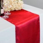Linentablecloth 14 x 108 in. Satin Table Runner Red