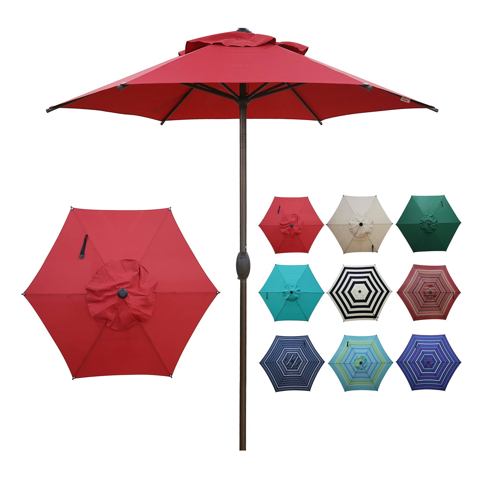 a7e406c844a26427089a2d09636e6afe61baac8bf1b9116e1d71bf29e8f66109.jpg Abba Patio 7.5ft Patio Umbrella Outdoor Umbrella Patio Market Table Umbrella with Push Button Tilt and Crank for Garden, Lawn, Deck, Backyard & Pool - Image 1