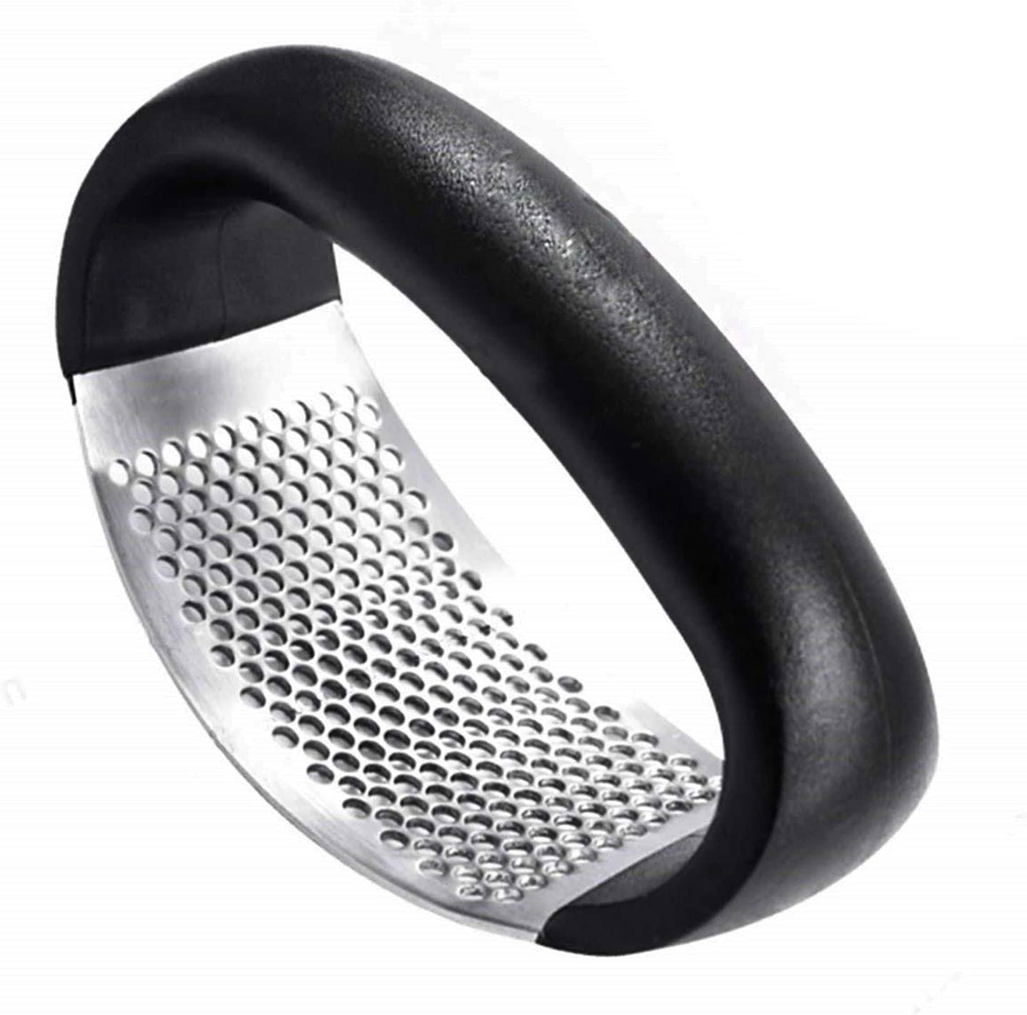 a7ed18dfe98f59bf898d95271f0091114ebaa5e07393b0e45f957896d54b779f.jpg Garlic Press Crusher Rocker,SZYIKUER Garlic Press Rocker Stainless Steel Ginger Crusher Squeezer Mincer Kitchen Gadget Tool - Image 1
