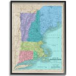 Stupell Industries Map of Eastern States New England Border Lines 14" x 11" Black Framed Wall Art