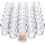 Letine Clear Glass Tealight Candle Holder - Glass Votive Candle Holders Bulk Set of 36 - Clear Candle Holder for Wedding Propose