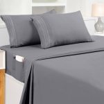 Utopia Bedding Queen Sheet Set - Soft Microfiber 4 Piece Luxury Bed Sheets with Deep Pockets - Embroidered Pillow Cases - Side S