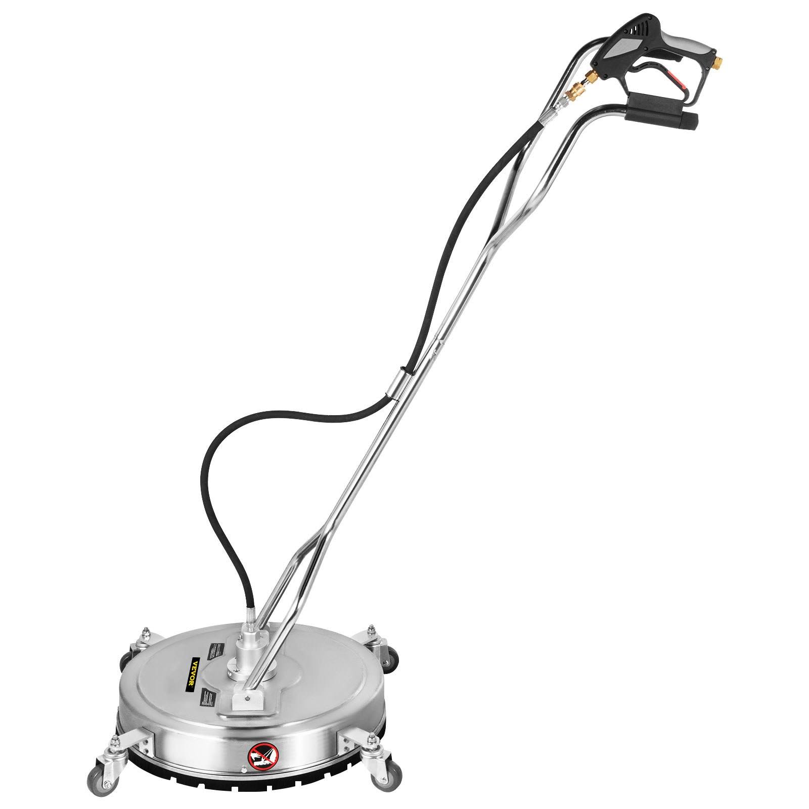 a8557e7899eaa4406143d9247b8c0437c69bcdb1e86cf5320b18501b36bae2dc.jpg VEVOR Pressure Washer Surface Cleaner 20'' Max 4000 PSI Pressure by 2 Nozzles for Cleaning Driveways Sidewalks Stainless Steel Frame w/Rotating Dual - Image 1