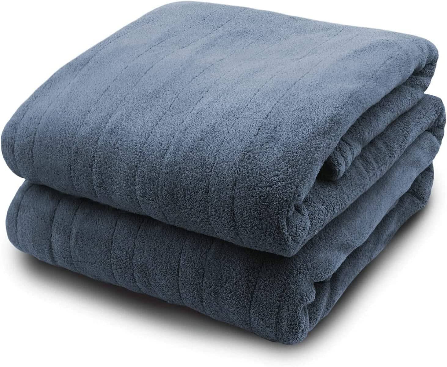a86b82cf95928603caa552a1dc063db6afcc4efe54637cdc40815e9f0f27f91f.jpg Biddeford Blankets Comfort Knit Electric Blanket, King, Navy - Image 1
