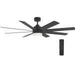 Home Decorators Collection Celene 62 in. LED Indoor/Outdoor Matte Black Ceiling Fan with Light and Remote Control with Color