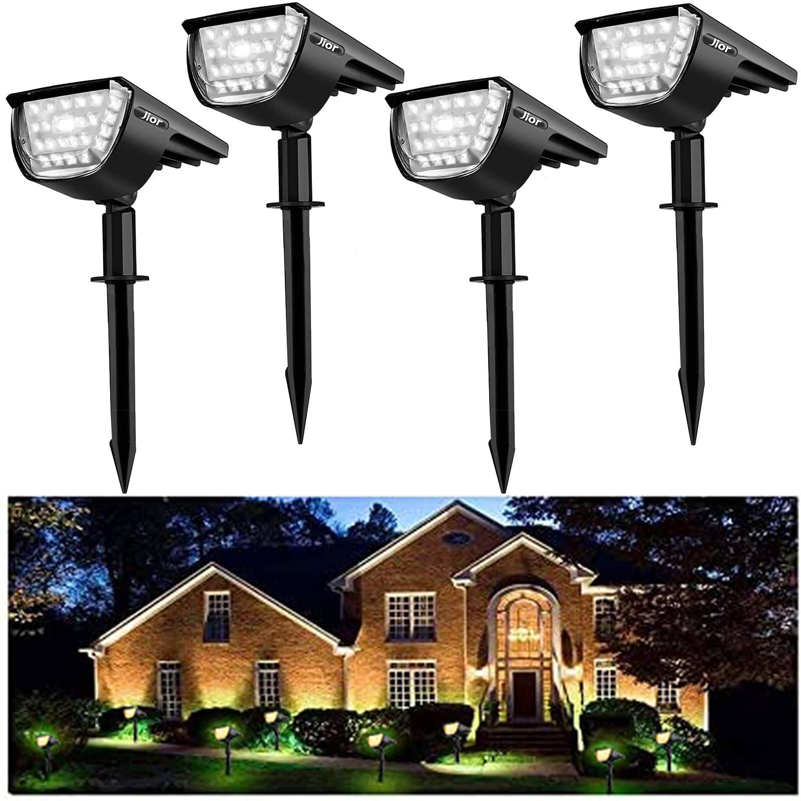 a88be7e1f3b909bc5af8a9a1cb8e0c19bf510e9bcf887c59cc8d59c7a2bebf21.jpg Jior Solar Landscape Spotlights Outdoor 32 LED IP65 Waterproof Solar Powered Wall Lights 2-in-1 Adjustable Lights for Garden Yard Driveway Walkway - Image 1
