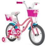 14"/18" Kids Bicycle with Removable Training Wheels, Coaster Brake, Handbrake, Basket & Doll Chair, Toddler Girls & Boys Bike for Age 3-9