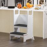 Kids Step to It Stool, Kids Kitchen Step Stool by Naomi Home - Finish: White