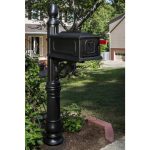 Gibraltar Mailboxes Stratford Mailbox Post Combination, Black