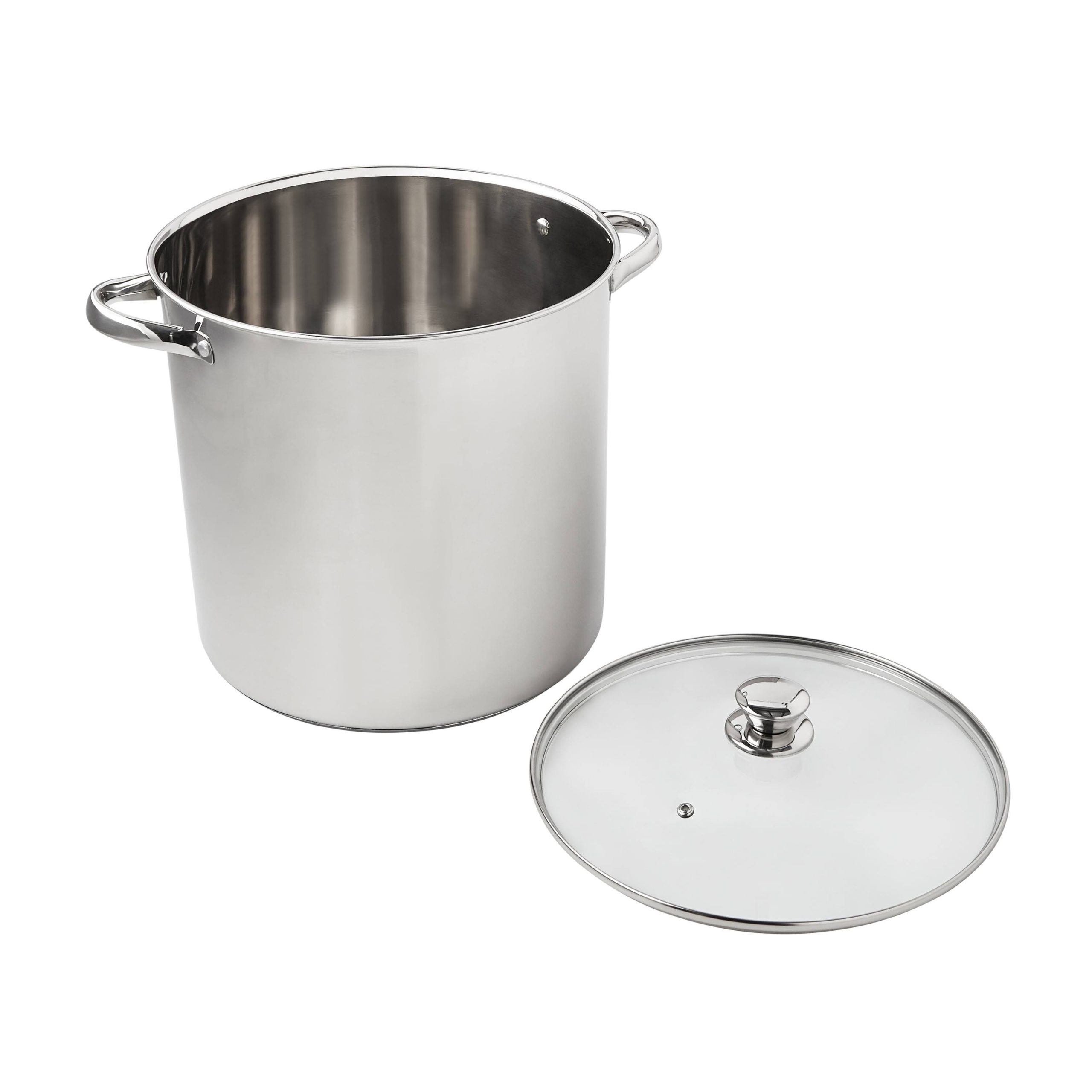 a8daa3506e3518f961ecb32afbb6f4bab920f9507dd4dde11f6967e19158eed3.jpg Mainstays Stainless Steel Stock Pot with Glass Lid - 16 qt - Image 1