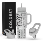 Coldest Tumbler with Handle and Straw Lid | 3 Lids Insulated Reusable Stainless Steel Water Bottle Travel Mug | Gifts for Women Him Her | Limitless