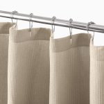 mDesign Cotton Waffle Knit Shower Curtain - Hotel Style - 54" x 78", Linen/Tan