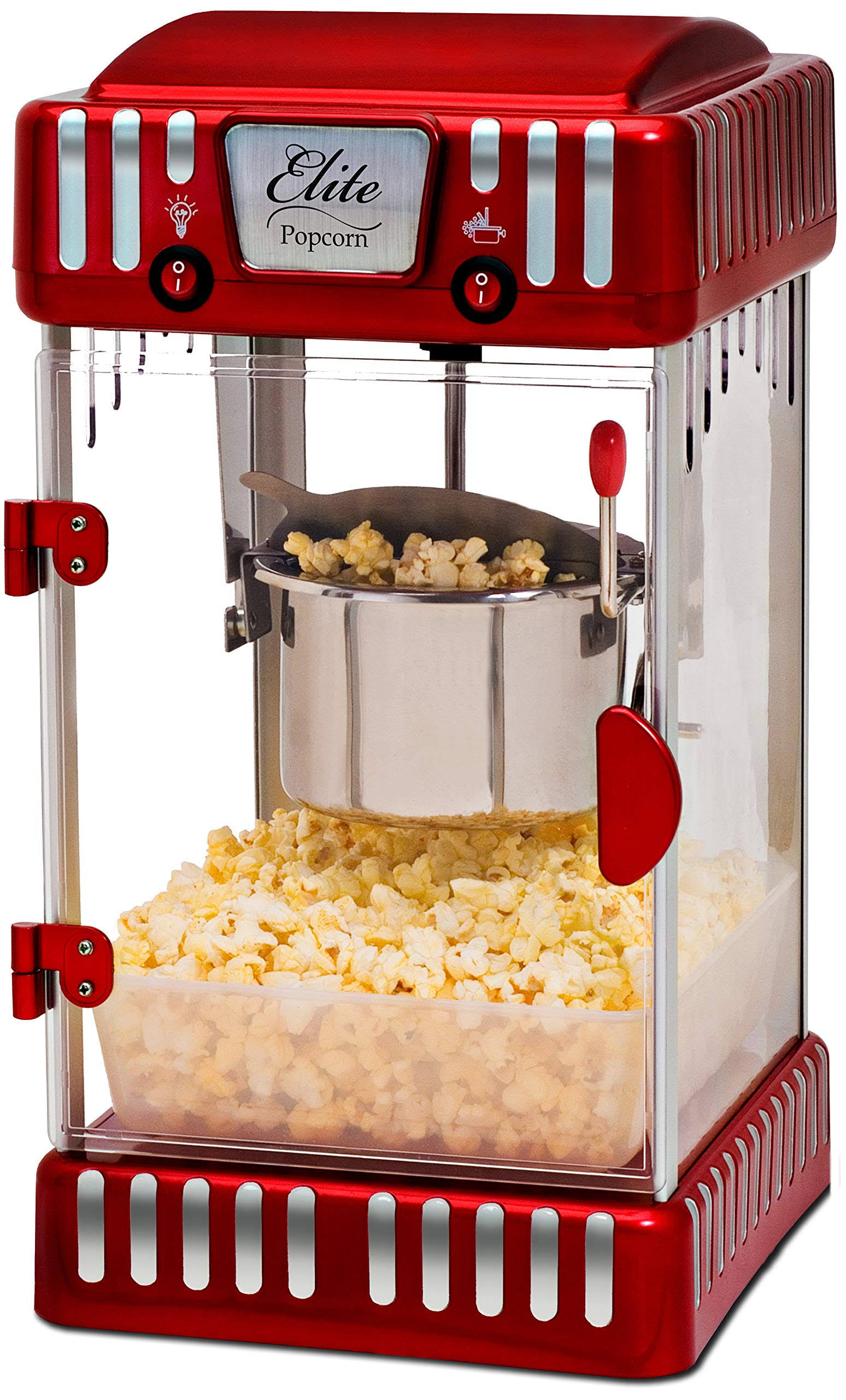 a916d8a4431c73832143a2331c2eb9a34f70cf5e1db37163dec132646fd7759e.jpg Maxi-Matic Epm-250 Tabletop Kettle Popcorn Popper Machine Red - Image 1