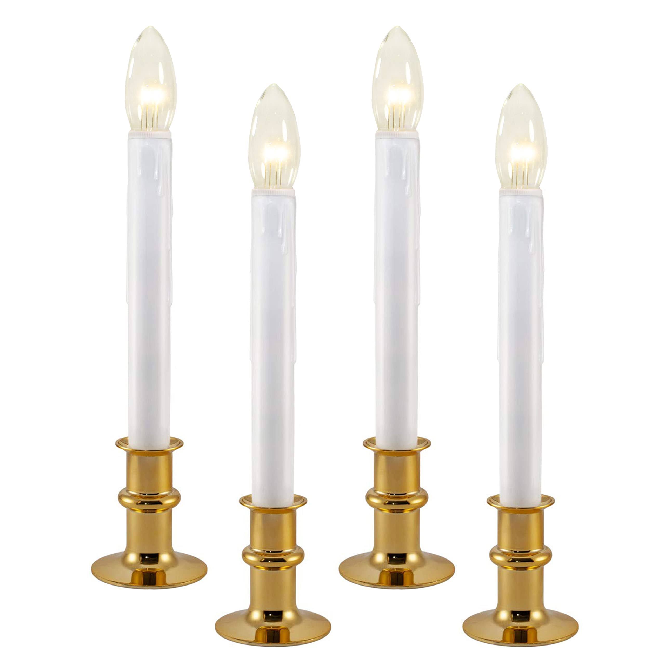 a920d44ad43533eb38f7e06e3f0be584430dd9394bea0da364e52ea0b993b779.jpg 612 Vermont Ultra-Bright LED Window Candles with Timer, Battery Operated, Metal - Image 1
