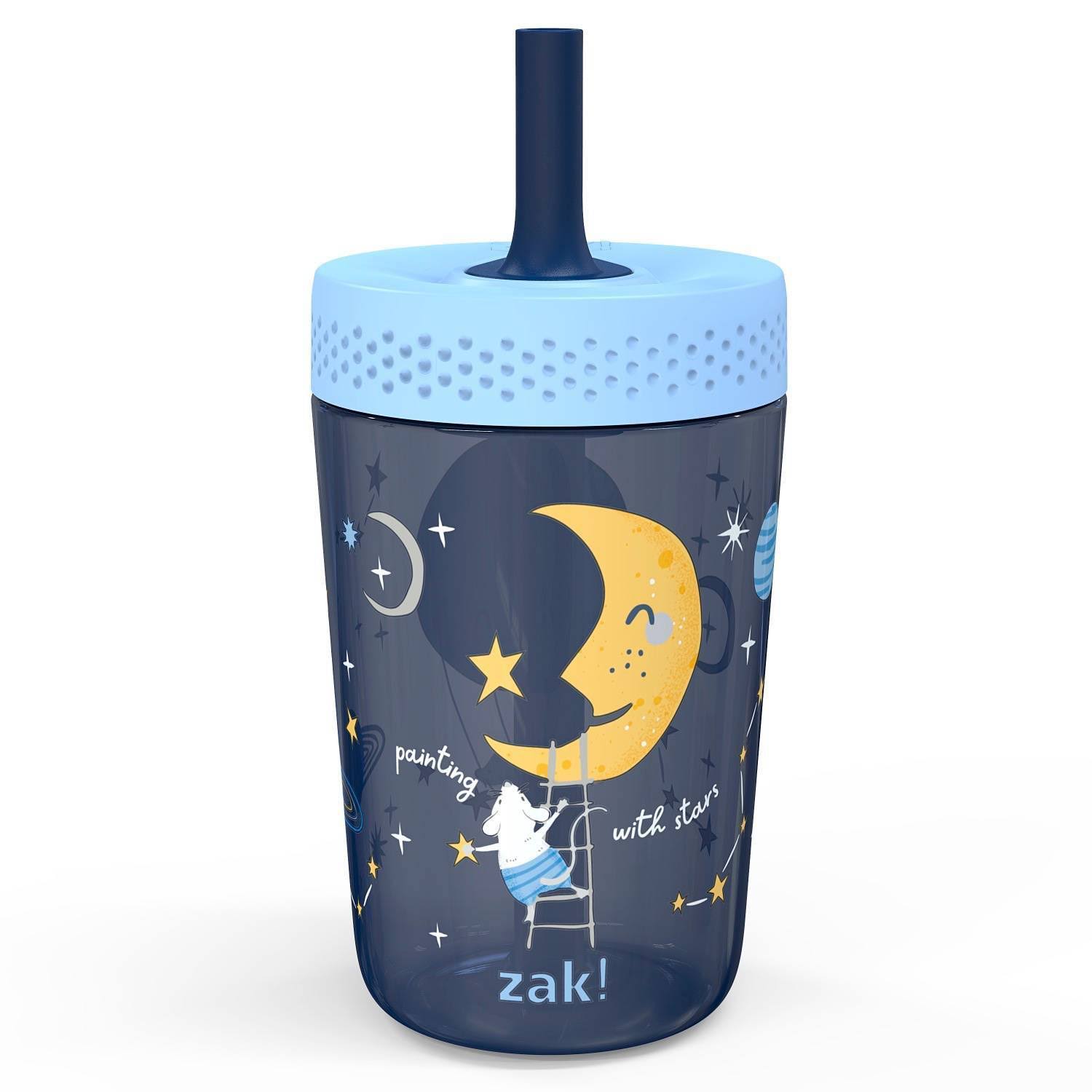 a93886e42bc08429f79cdfedc1c8eb76720fe191644997d50ace96ce0e1a8d8f.jpg Zak Designs 15oz Recycled Plastic Kids' Straw Tumbler with Antimicrobial Spout - Moons - Image 1