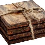 Mascot Hardware Log Cut 4 Pieces Wooden Coaster Set - N/A - Square